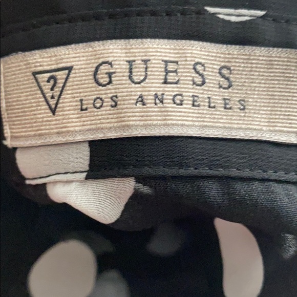 Guess Button Down Top, black with brown dots. - Picture 6 of 7